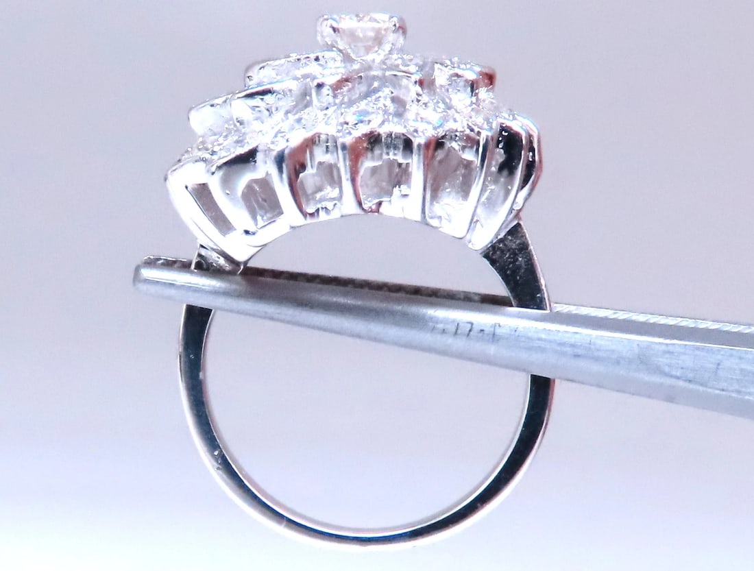 1.10ct natural diamonds cluster circular dome ring 14kt 12427** - 5