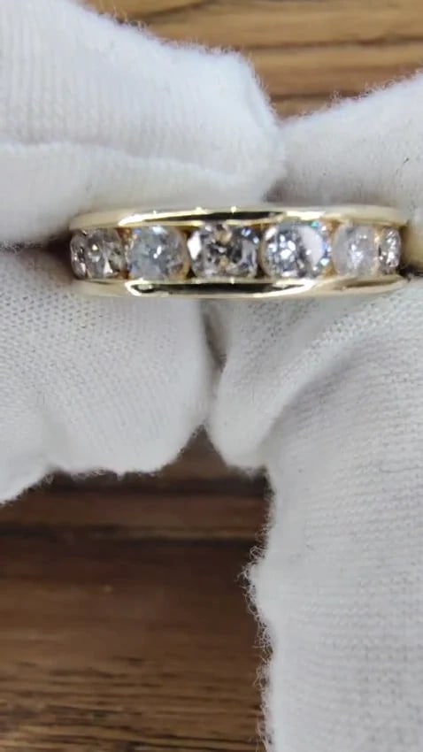 .70ct Natural Round Diamonds Accent Band Channel 14kt gold 12424 *v - 3