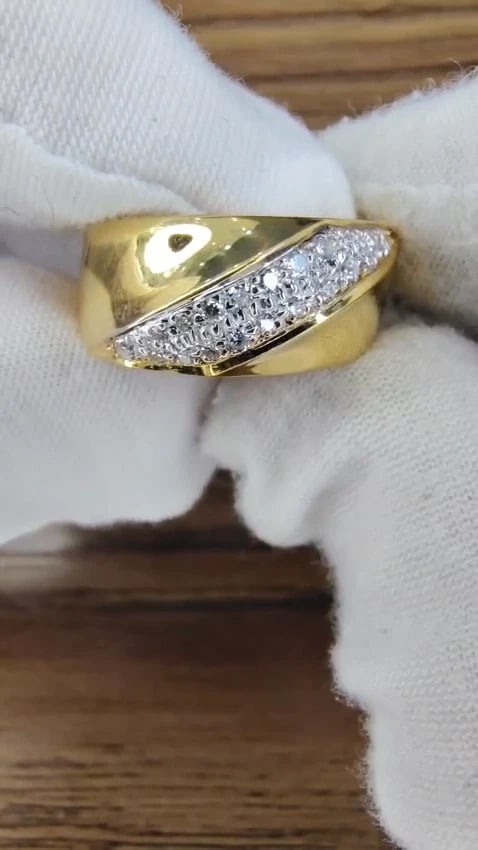 .26ct natural diamond slant band ring 14kt gold 12421 *v - 3