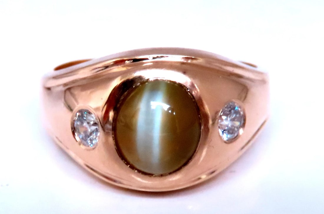 GIA Certified 3.15ct Natural Cats Eye Ring 14kt Gold 12415 *v - 4