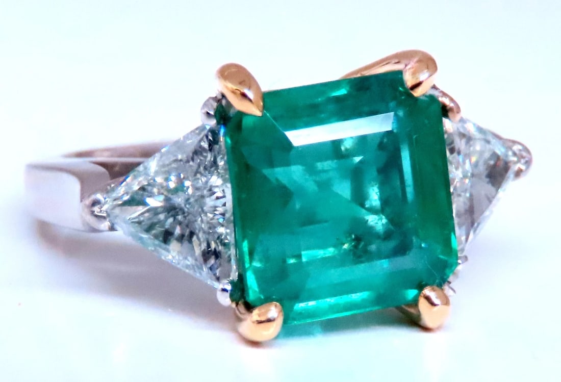 GIA Certified 3.97ct Natural Emerald (F1) Diamond Ring Platinum 12414 *v - 6