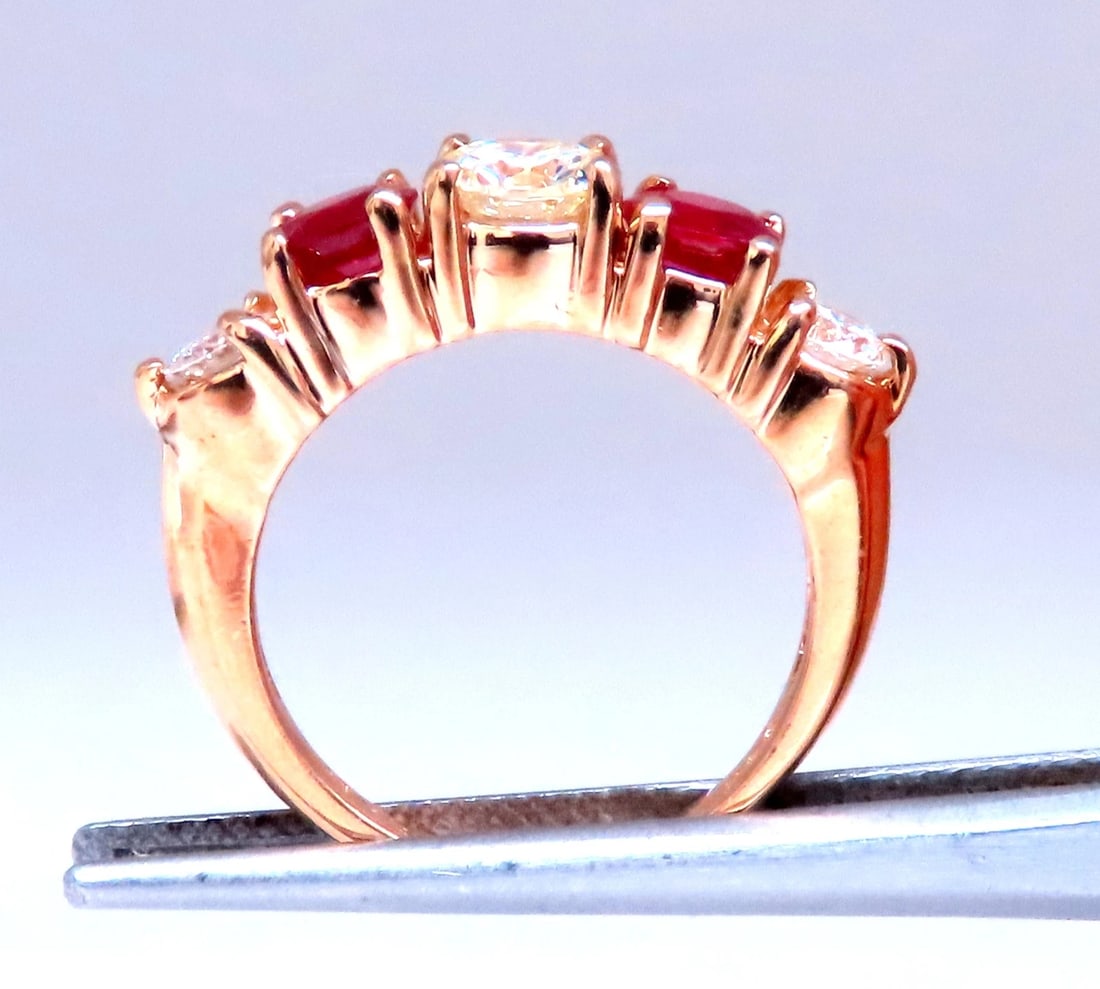 GIA Certified .72ct Round diamond Ruby Band 14kt 12412 *v - 5