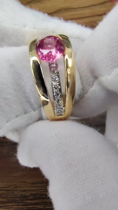 GIA Certified 1.74ct Natural No Heat Pink Sapphire Ring 18kt Gold 12411** - 3