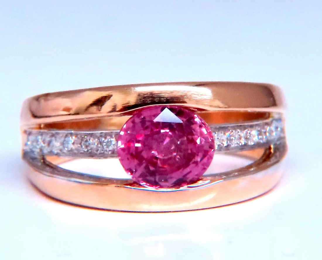 GIA Certified 1.74ct Natural No Heat Pink Sapphire Ring 18kt Gold 12411** - 4
