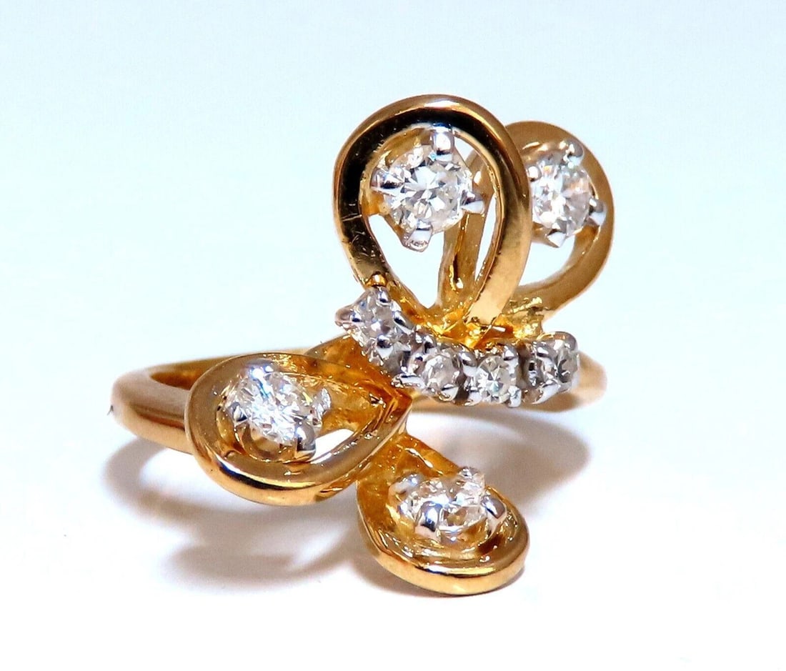 .58ct Natural Diamonds Butterfly Ring 14kt 12042 *v: Title: .58ct Natural Diamonds Butterfly Ring 14kt 12042 *v Description: .58ct Natural Diamonds Butterfly Ring 14kt 12042 $800.00 PRODUCT DESCRIPTION Girl's Butterfly Ring .58ct Round Diamond cluster