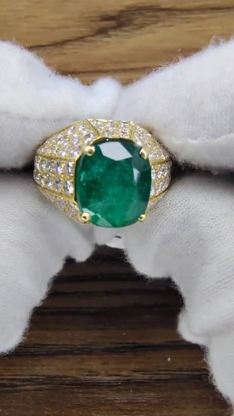 GIA Certified 4.30ct Natural Emerald Diamonds Ring 14kt 11512*v - 3
