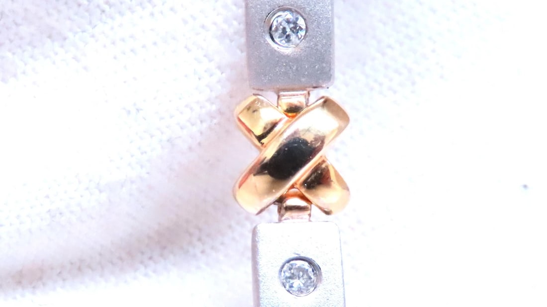 .50ct Natural Diamond Link Bracelet 14kt Gold Sandblast X 12388 *v - 5