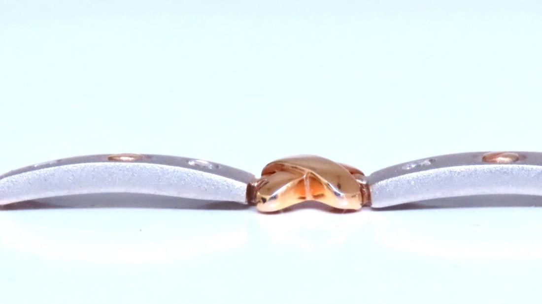 .50ct Natural Diamond Link Bracelet 14kt Gold Sandblast X 12388 *v - 6