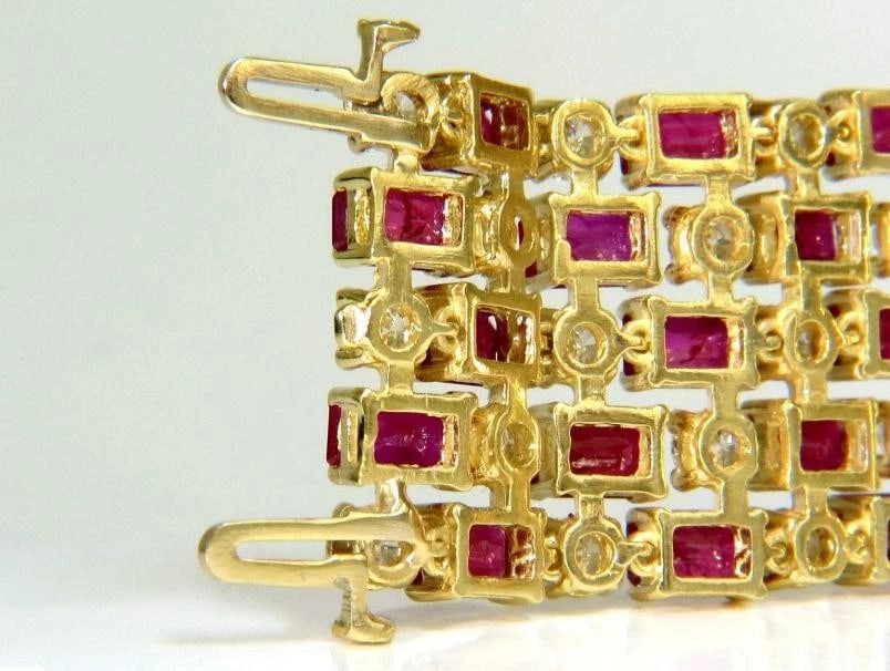 GIA Certified Natural Ruby Diamond Cuff Bracelet 18kt Important 12337** - 7