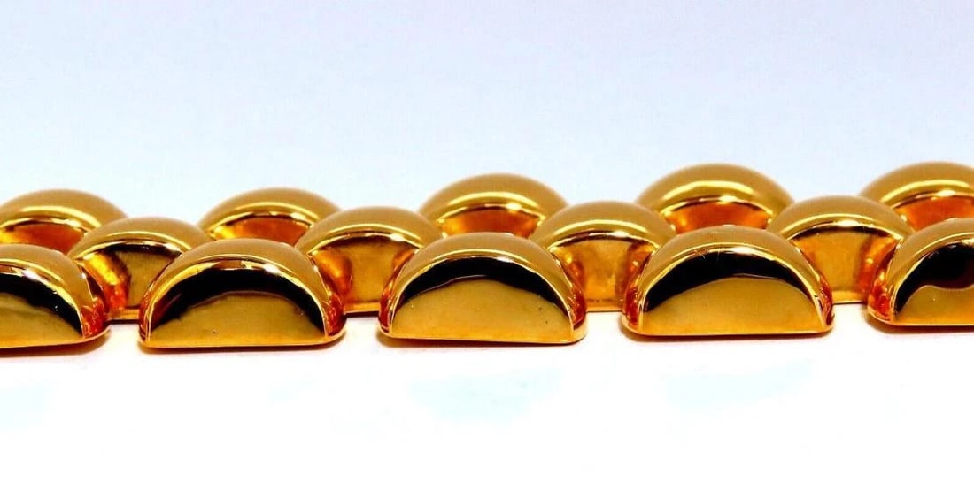 14kt Gold Panther Form Wide Link Gold Bracelet 37.8gm Ref 12338** - 5