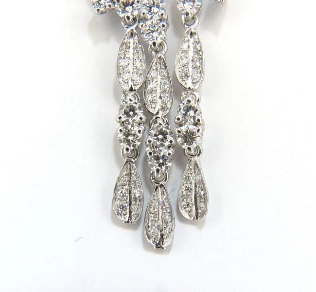 6.00ct natural diamonds modern dangle petal chandelier earrings 18kt Ref 12321** - 3