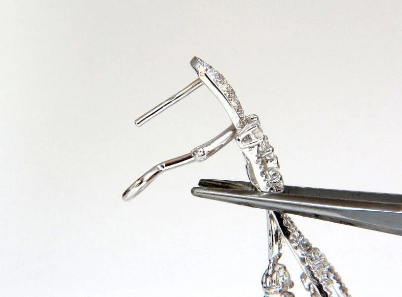 6.00ct natural diamonds modern dangle petal chandelier earrings 18kt Ref 12321** - 6