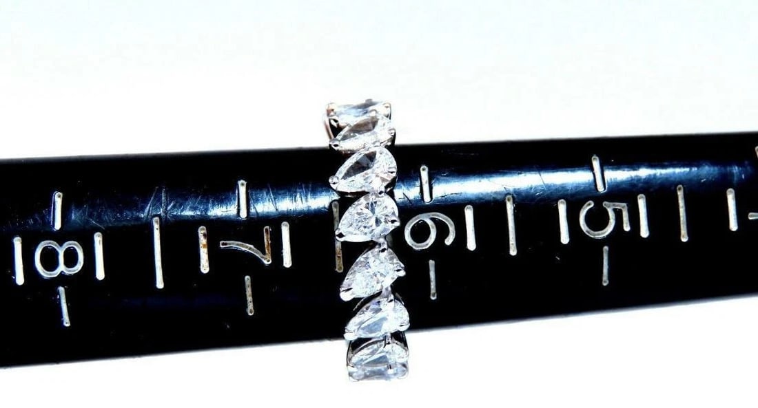 5ct Natural Diamonds Pear Shape Eternity Band 14kt Gold Ref 12327 *v - 7