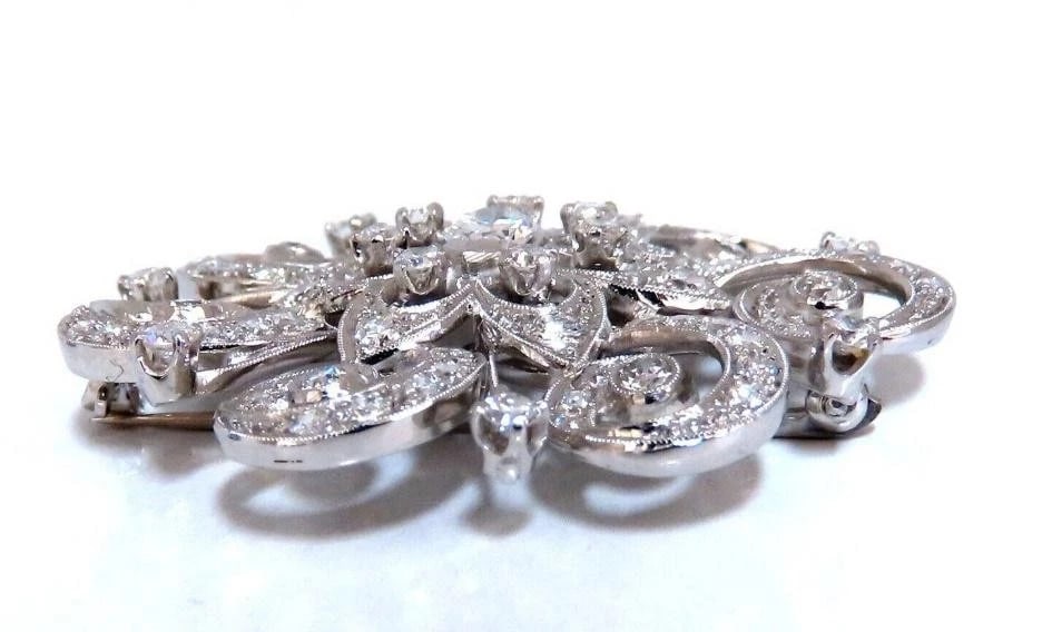 1.40ct Natural Diamonds Platinum Pin Edwardian Deco Vintage Ref 12329** - 5