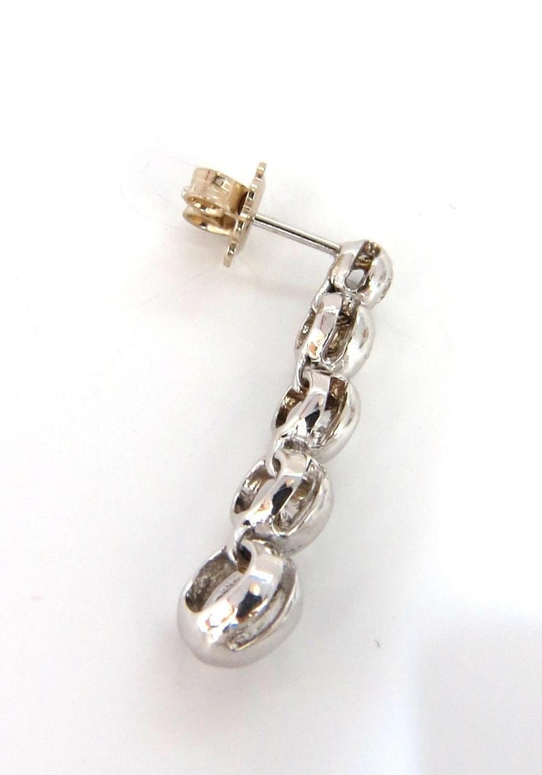 2.04ct Five Tier Diamond Dangle Earrings 14kt Gold G/VS Ref 12311** - 5