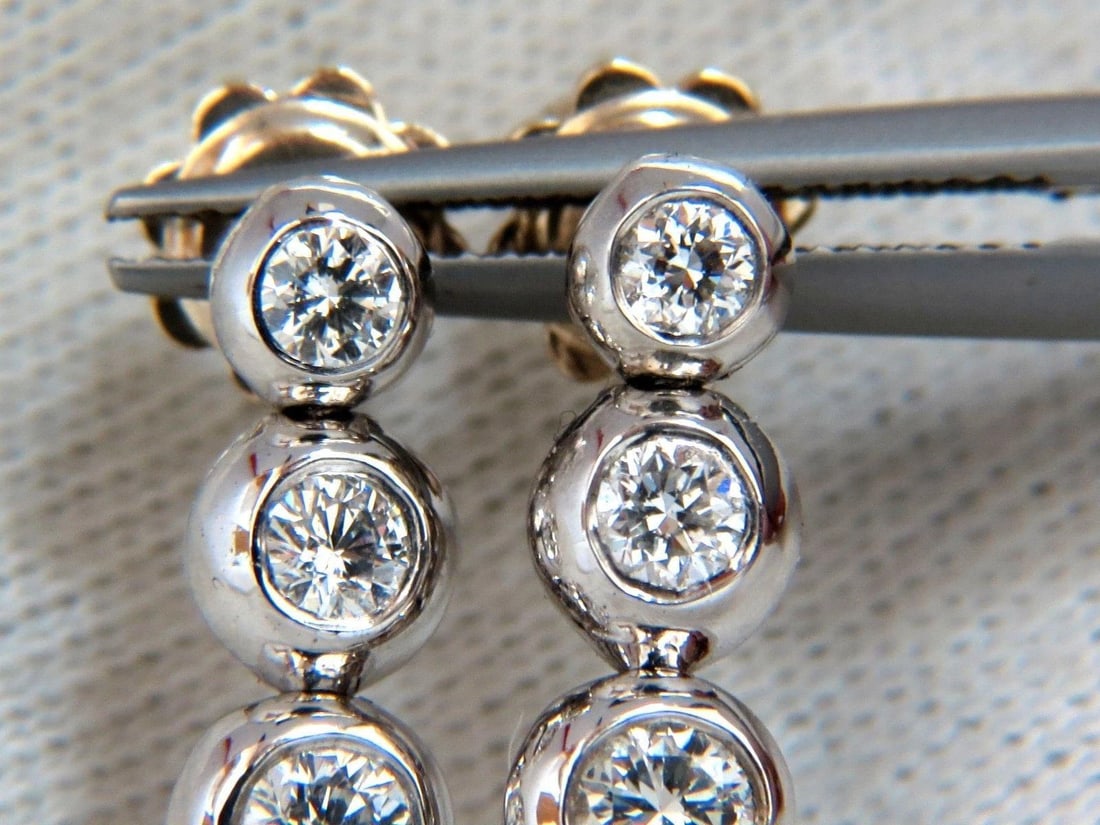 2.04ct Five Tier Diamond Dangle Earrings 14kt Gold G/VS Ref 12311** - 6