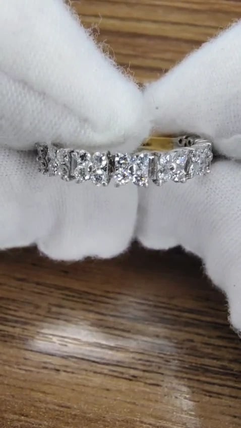 .75ct Natural Baguette & Round Diamonds Bank 18kt gold Flat 12290 *v - 3
