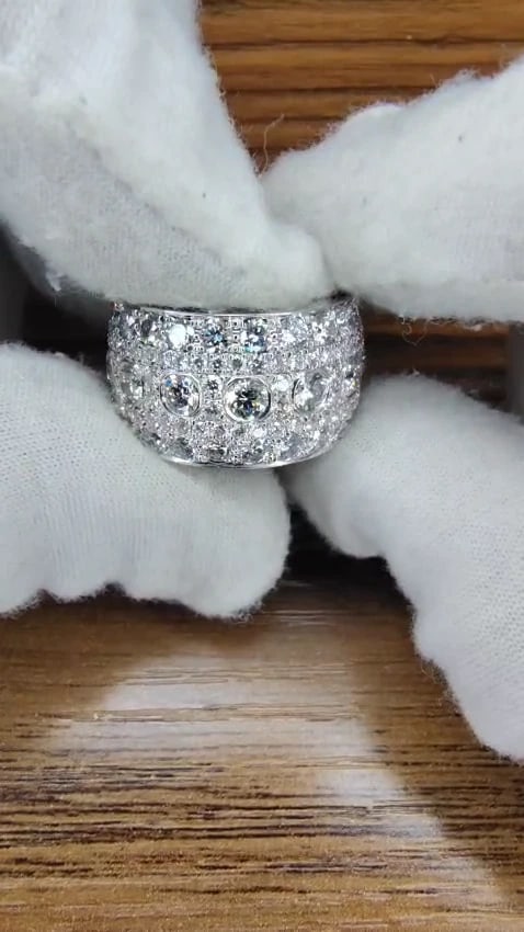 6.54ct Natural Round Diamonds Eternity Ring Domed 14kt gold *v - 3