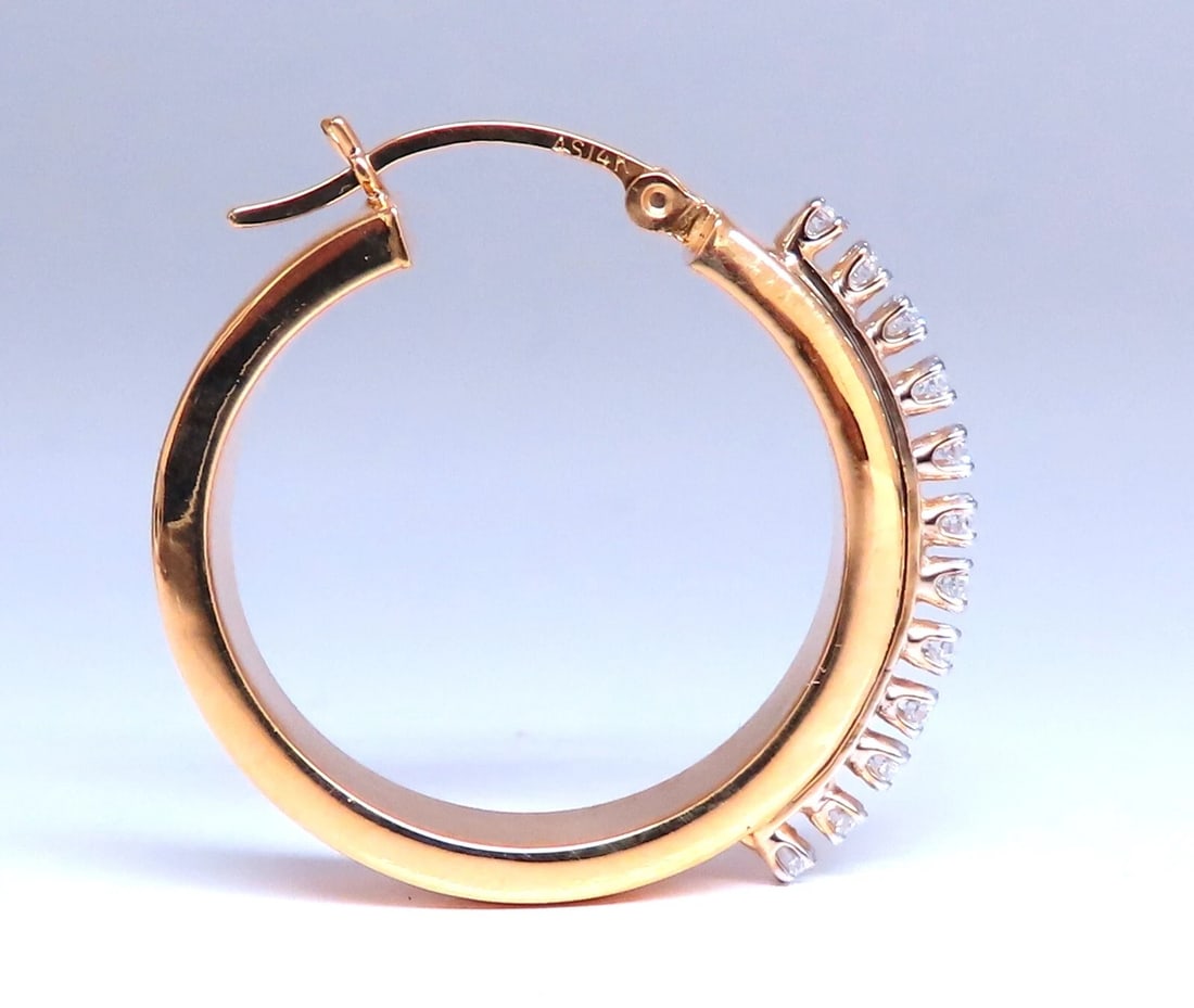 14kt gold zircon hoop lever earrings** - 3