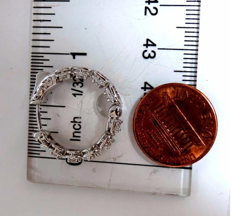 1.60ct natural round brilliant in/out diamond hoop earrings 14kt rope twist** - 7