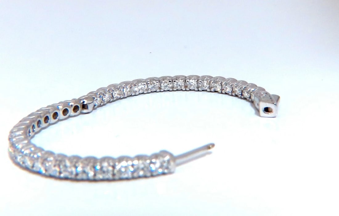3.90ct Natural Round Diamond circle hoop earrings 14kt 40m share prong** - 7