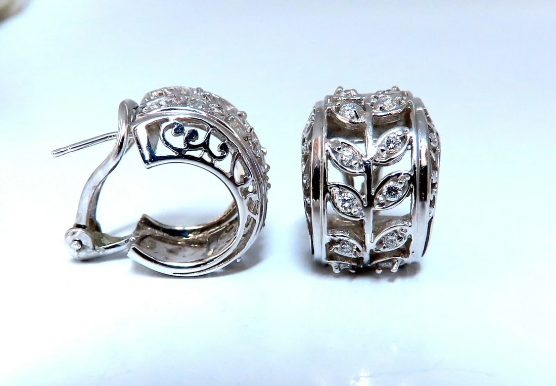 .52ct Diamonds Gilt Wide Huggie Hoop Earrings 14kt gold** - 3