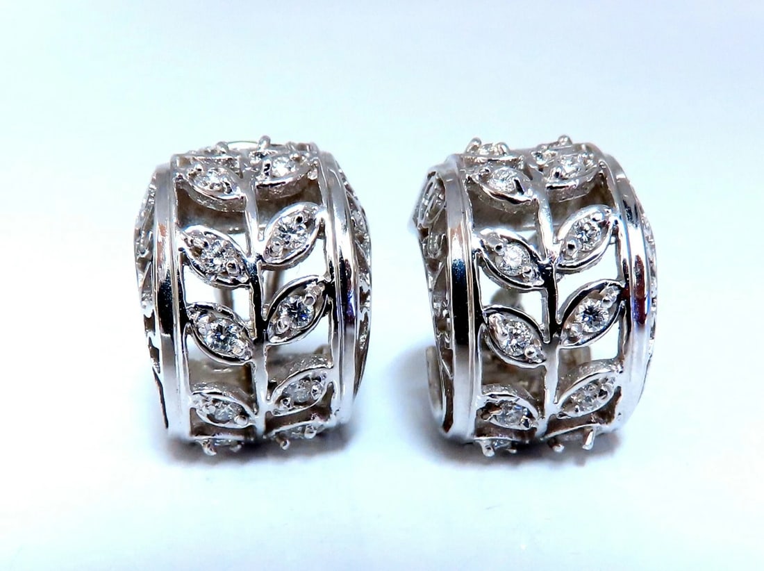 .52ct Diamonds Gilt Wide Huggie Hoop Earrings 14kt gold** - 4