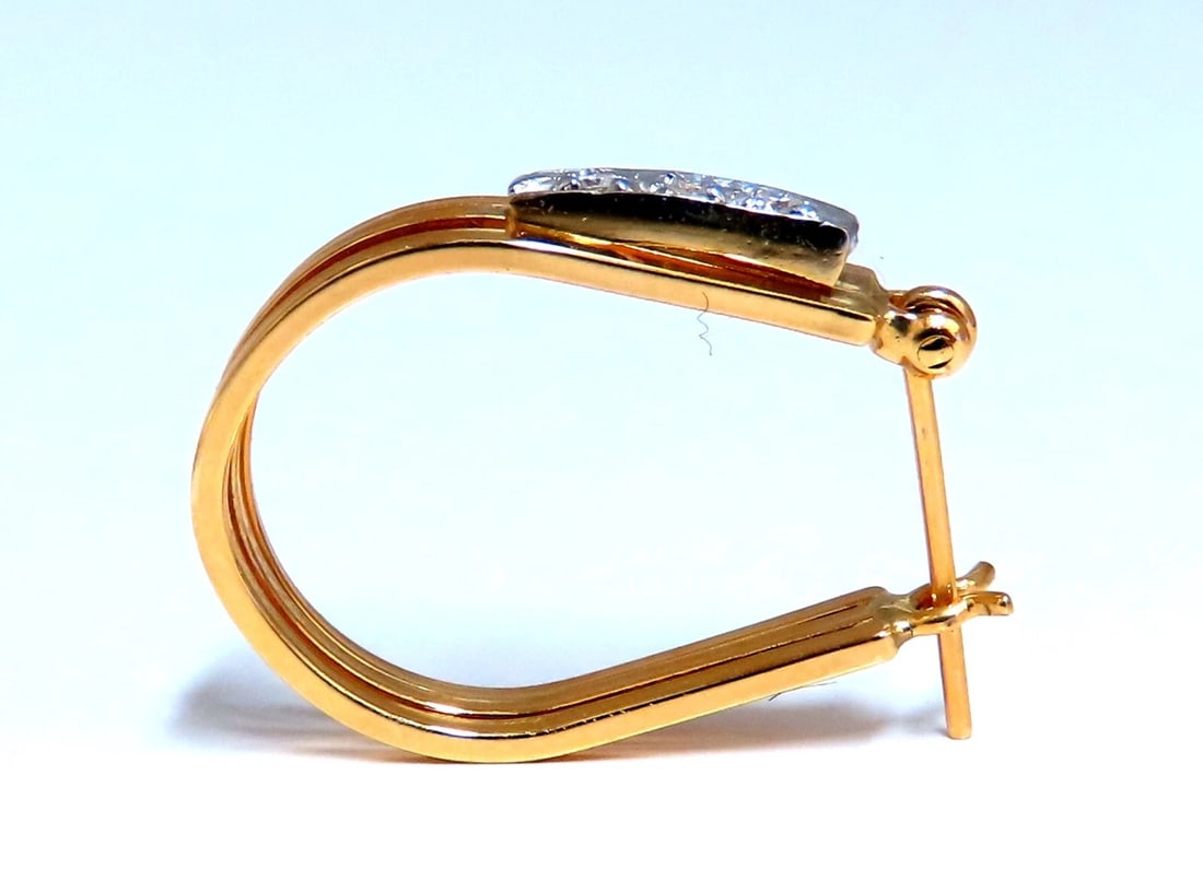 .06ct Natural Diamond Earrings 14kt Gold Semi Hoop** - 6