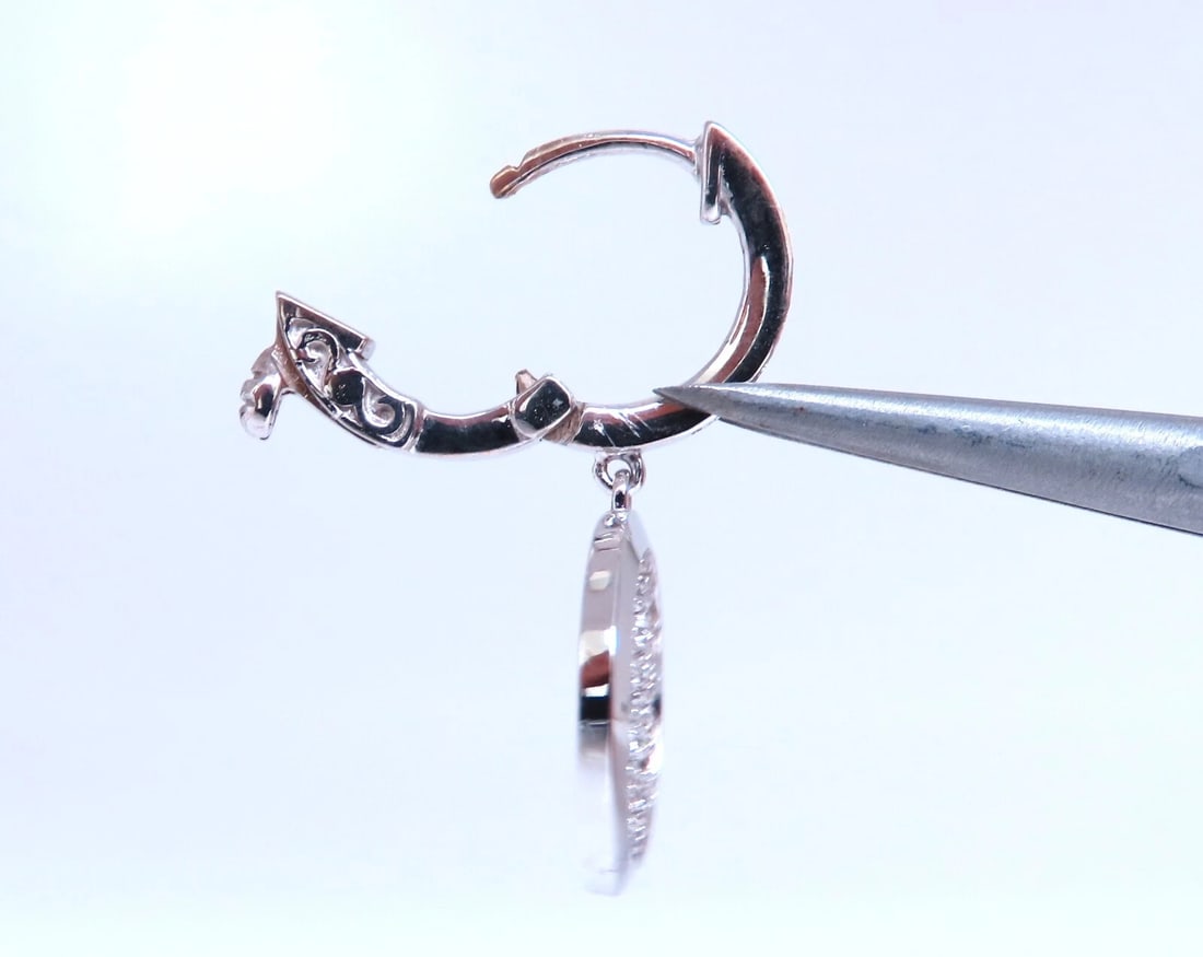 1.50ct natural diamonds dangle earrings 14kt circle dangles** - 3