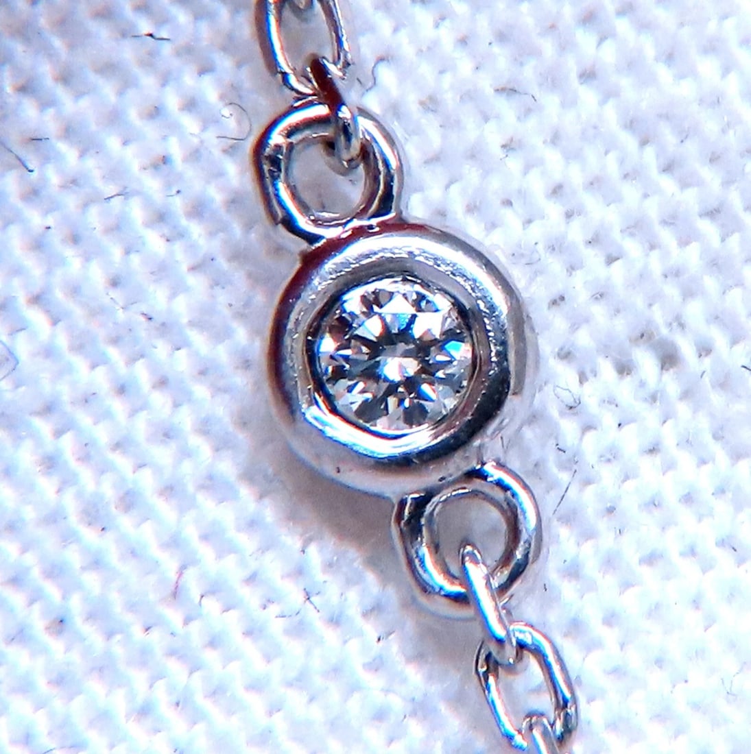 1ct Open Circle Natural diamonds necklace 14 karat Gold Vintage Revisit ** - 3
