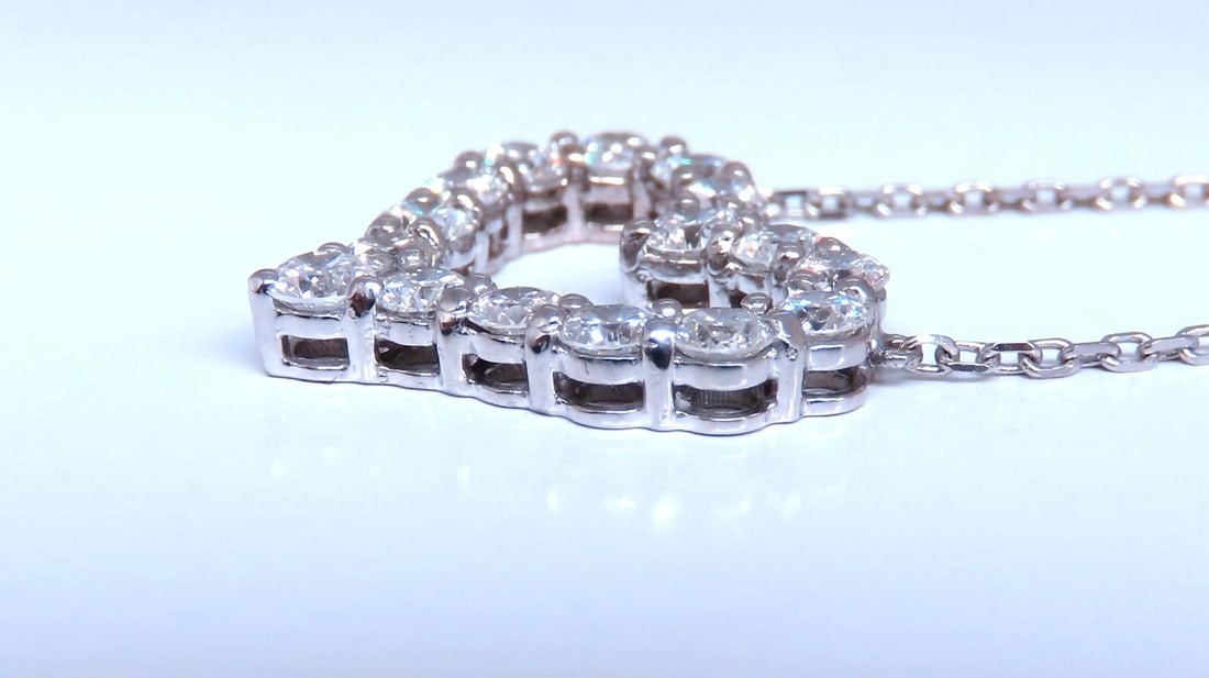 1.75ct Open Heart Natural diamonds necklace 14 karat G/VS** - 6