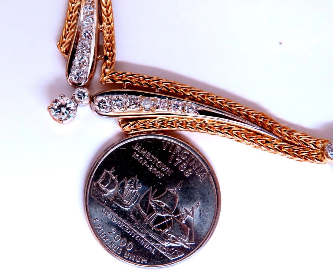 1.55ct Natural Diamonds Classic Vintage Grandma Necklace 14kt Gold** - 7