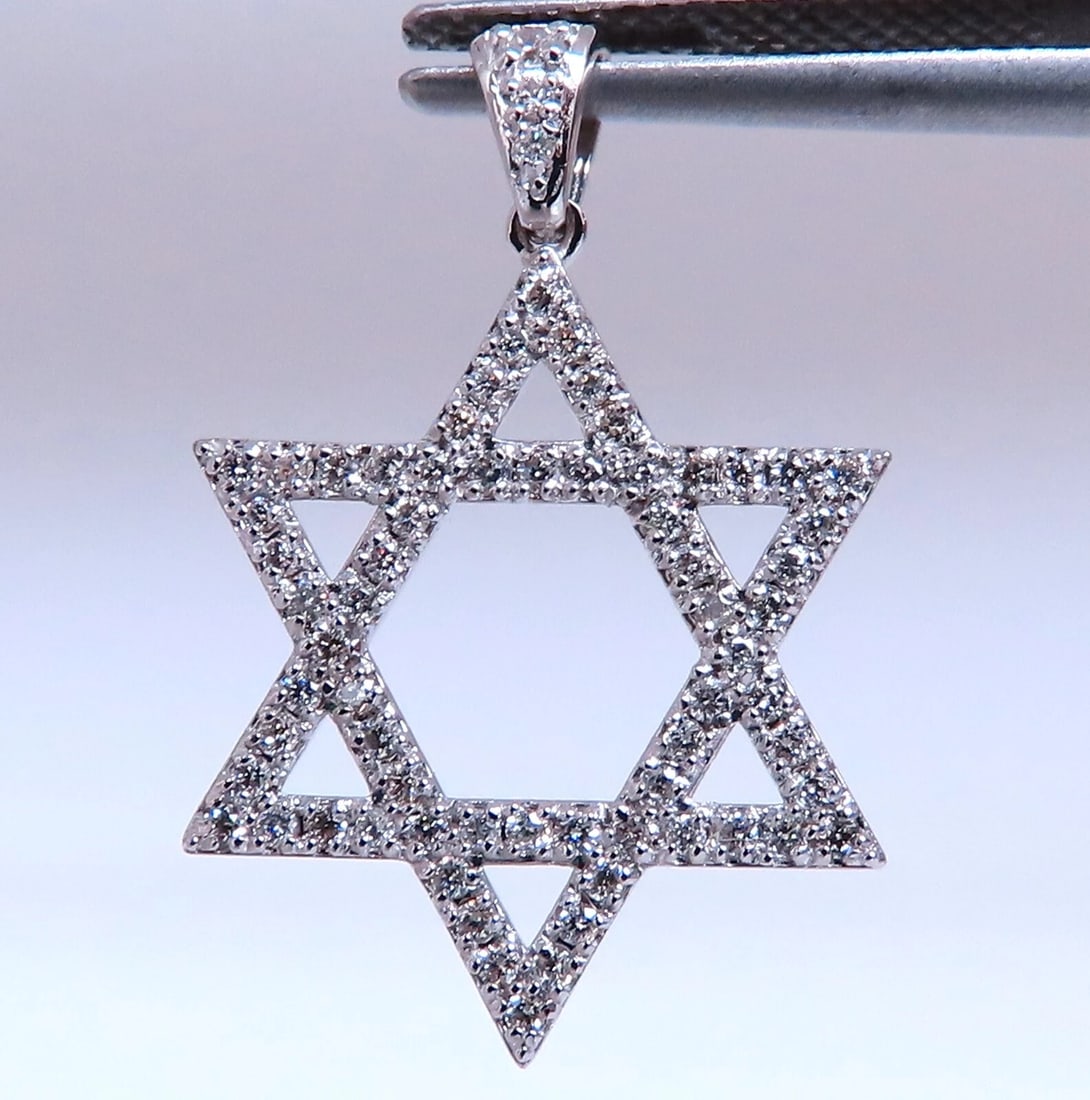 .40ct round natural diamonds star pendant 14kt 20mm** - 4