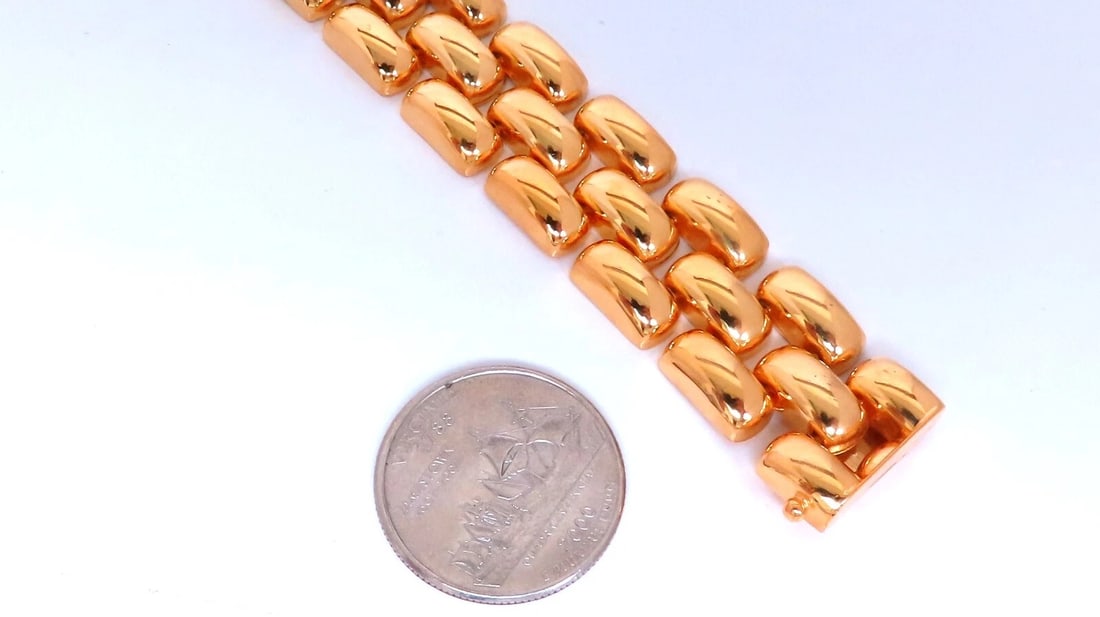 18.5mm Wide Classic Panther Link Necklace 14kt gold 74 grams** - 5