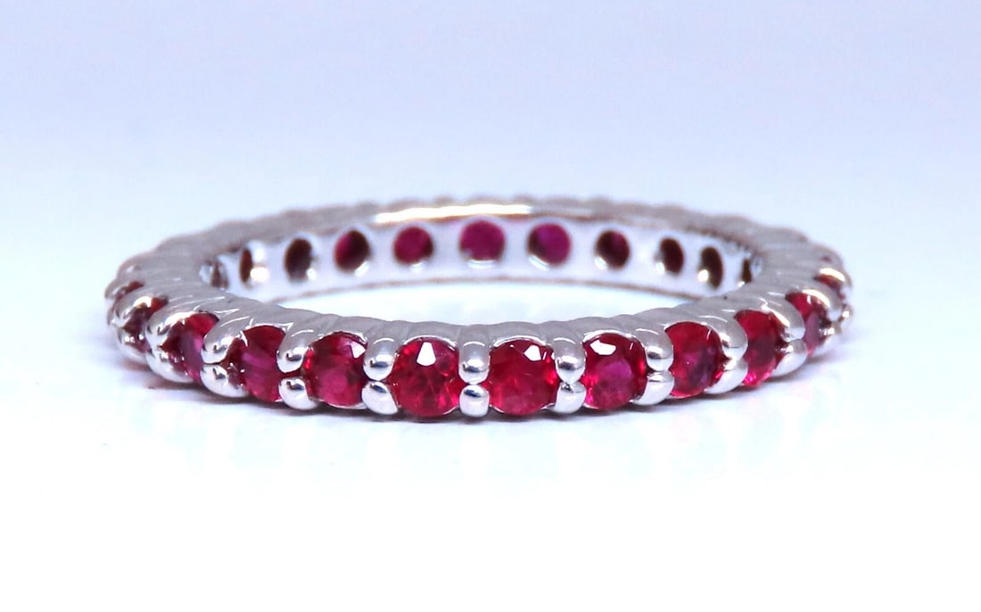 .80ct Natural Ruby Eternity Ring 14kt Gold Size 6 *v - 2