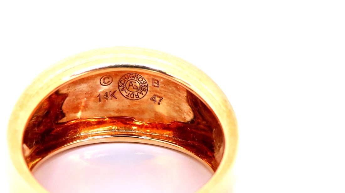 Asch Grossbardt Carved Mosaic Moonstone Twin Band Ring 14kt gold *v - 6