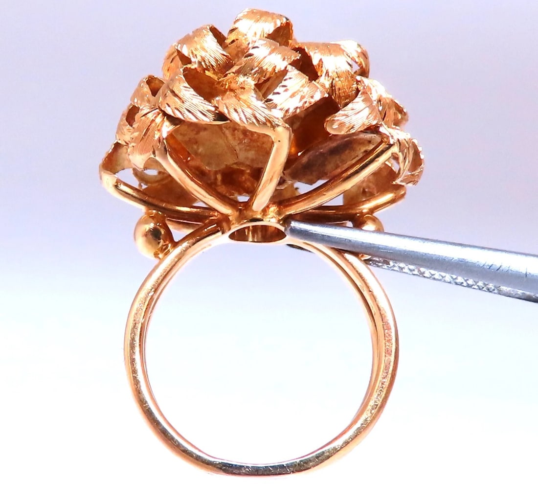 Vintage Florentine 25mm Cocktail 18kt Gold Ring Size 7.25 *v - 6