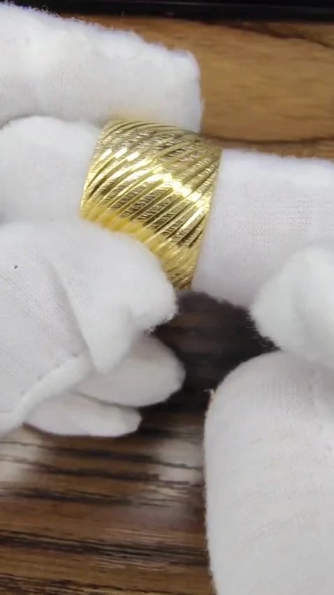 Wide Solid 16mm Band 14kt Gold Ring 9.5 *v - 3