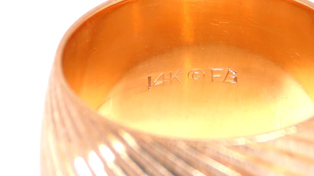 Wide Solid 16mm Band 14kt Gold Ring 9.5 *v - 5