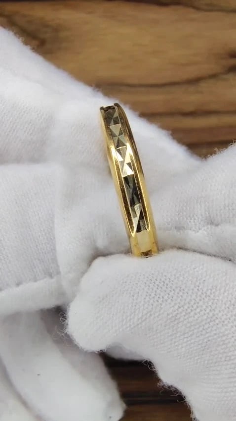 Vintage USSR 3.5mm Retro Band 18kt Gold 10.5 *v - 3