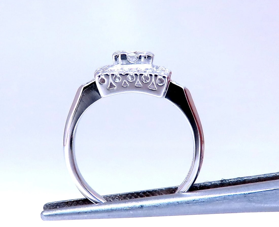 Platinum Natural Diamond Ring .40ct Vintage*v - 5