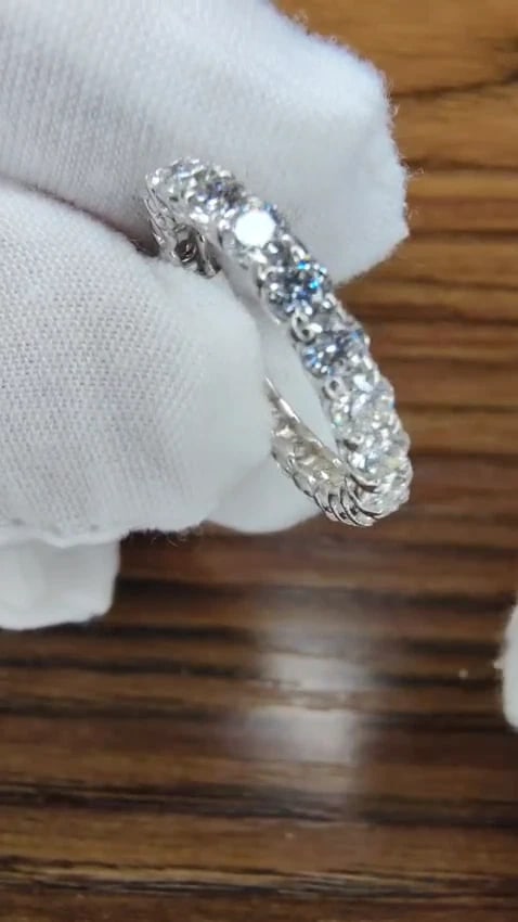 1.80ct Natural Round Diamonds Eternity Ring Sharing Prong G/Vs 14kt gold *v - 3
