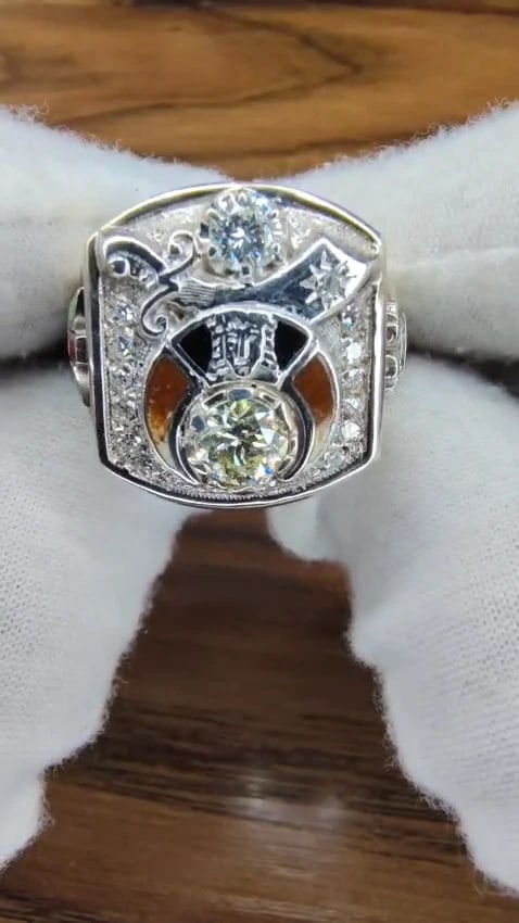 .55ct. mens natural round diamond ring 14kt gold Gothic *v - 3