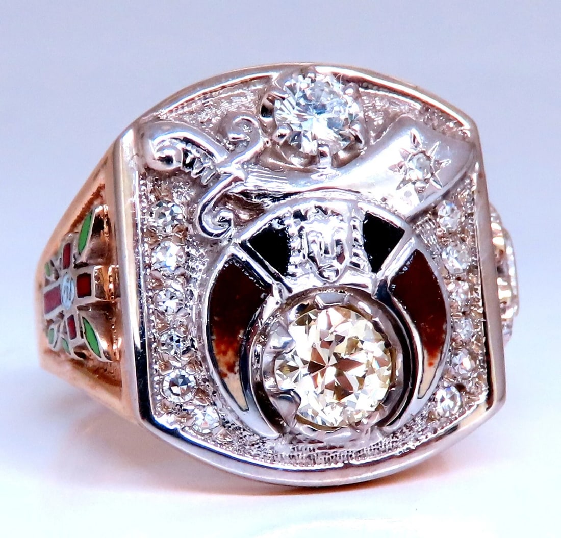 .55ct. mens natural round diamond ring 14kt gold Gothic *v - 4