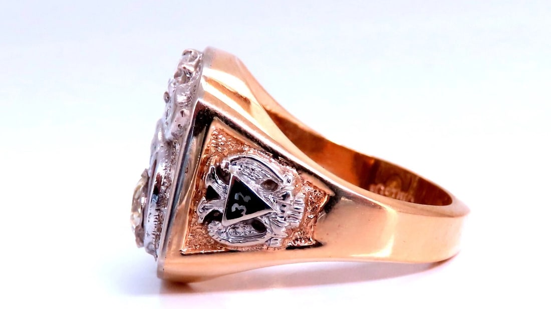 .55ct. mens natural round diamond ring 14kt gold Gothic *v - 5