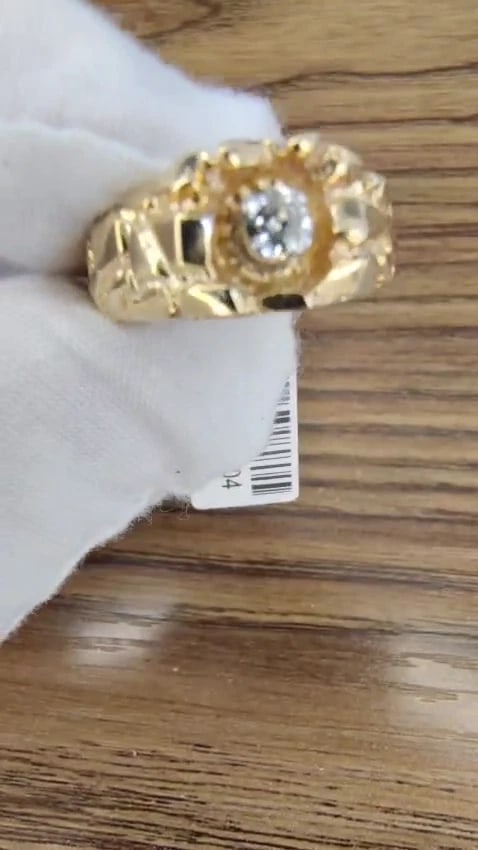 .20ct. mens natural round diamond solitaire ring 14kt gold H/Vs *v - 3