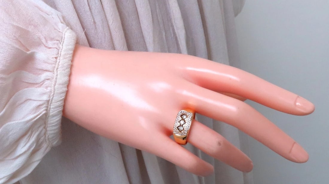 .60ct Natural round diamond mens ring 14kt gold pinky *v - 6
