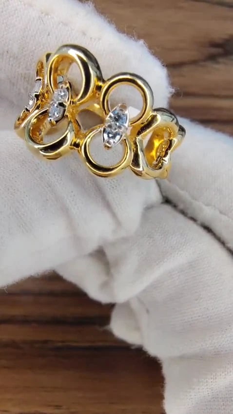.20ct Natural Diamonds Circles Loop ring 14kt Gold *v - 3