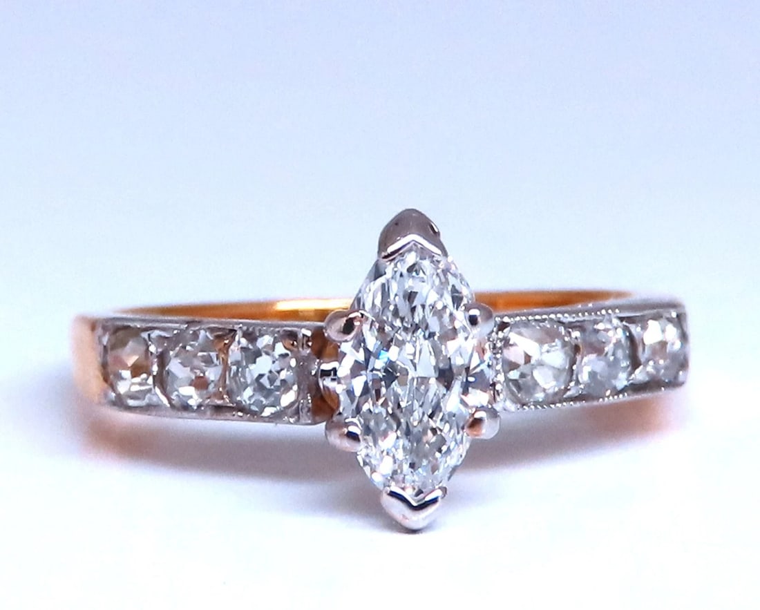 Vintage Natural Diamond Engagement ring 1ct 14kt Gold *v - 4