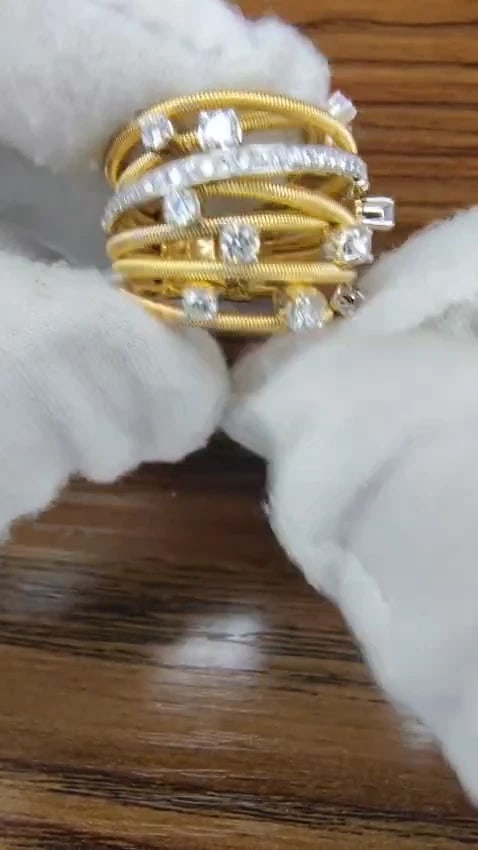 1.02ct Natural Diamonds On Coil Wire Wrap Ring 14kt Gold *v - 3